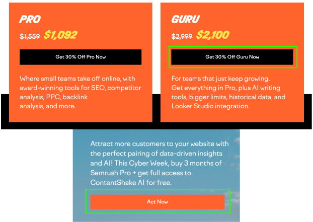 Choose Between Semrush Pro or Guru plan