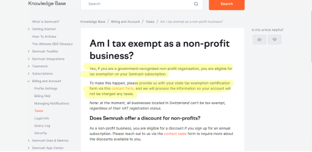 Non-Profits Exempt Tax