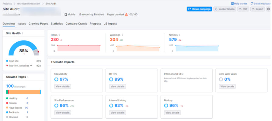 Semrush Site Audit