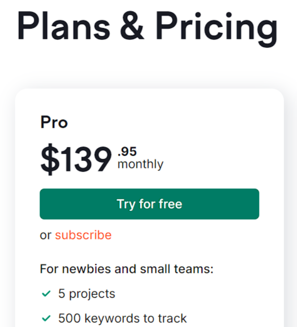 Choose the Pro Plan