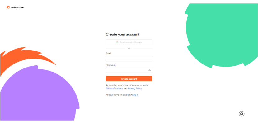 Create Your Account On Semrush