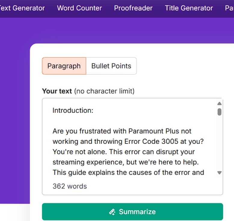 Paste Your Long-form Content